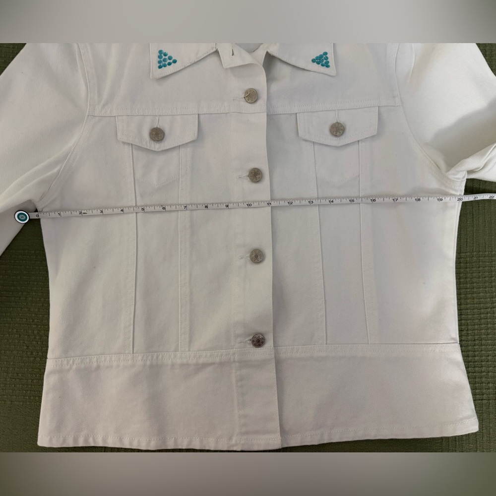 Vintage Lighthouse Apparel White Denim Cruise Jacket Size M - Picture 7 of 9